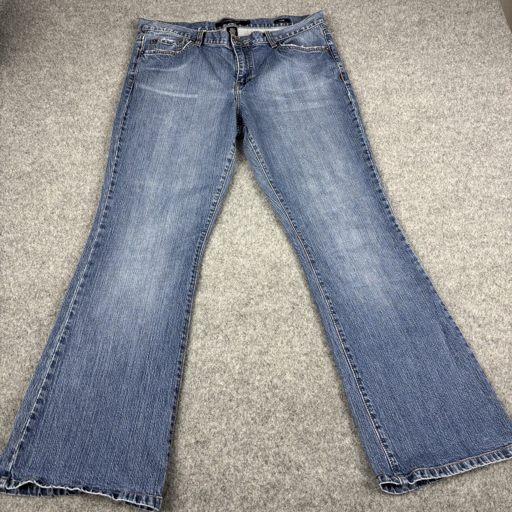 Calvin Klein Jeans Womens 14 Flare Leg Blue Denim Low Rise Stretch Classic